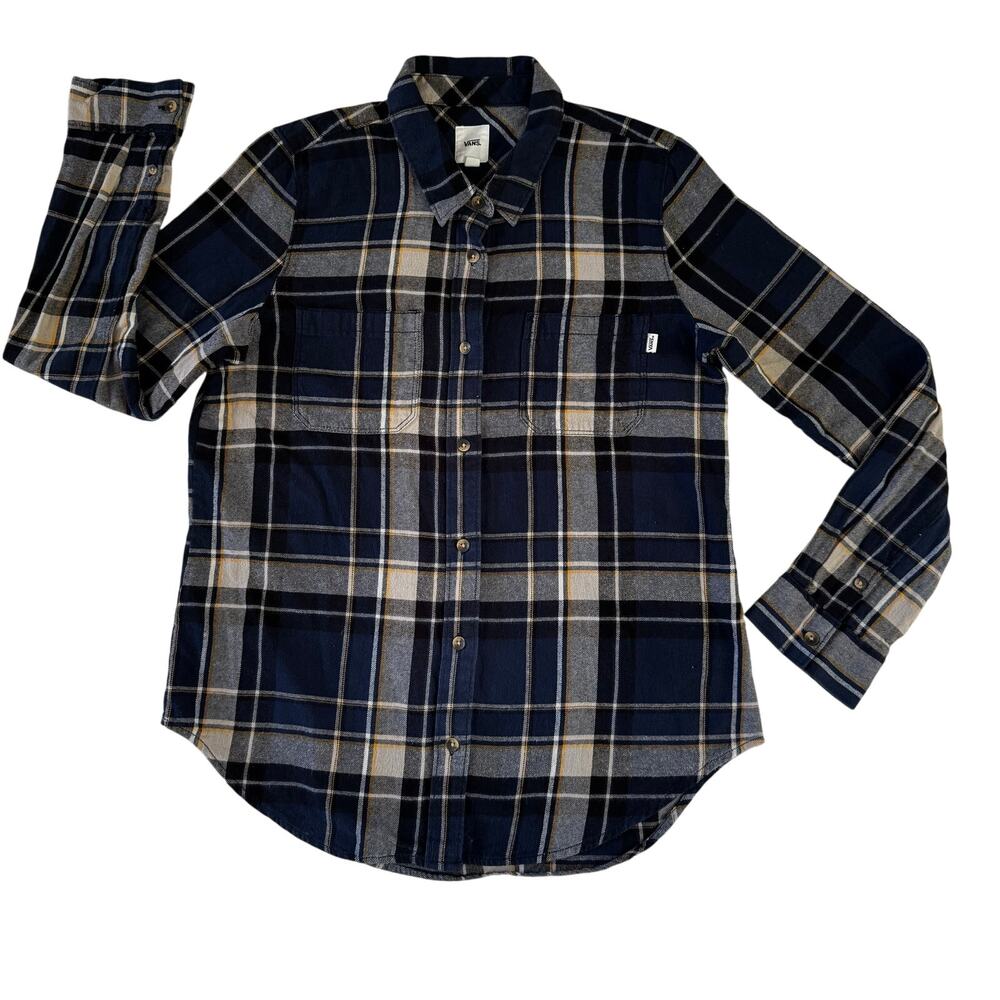 Vans Blue and Gray Casual Button Down long sleeve